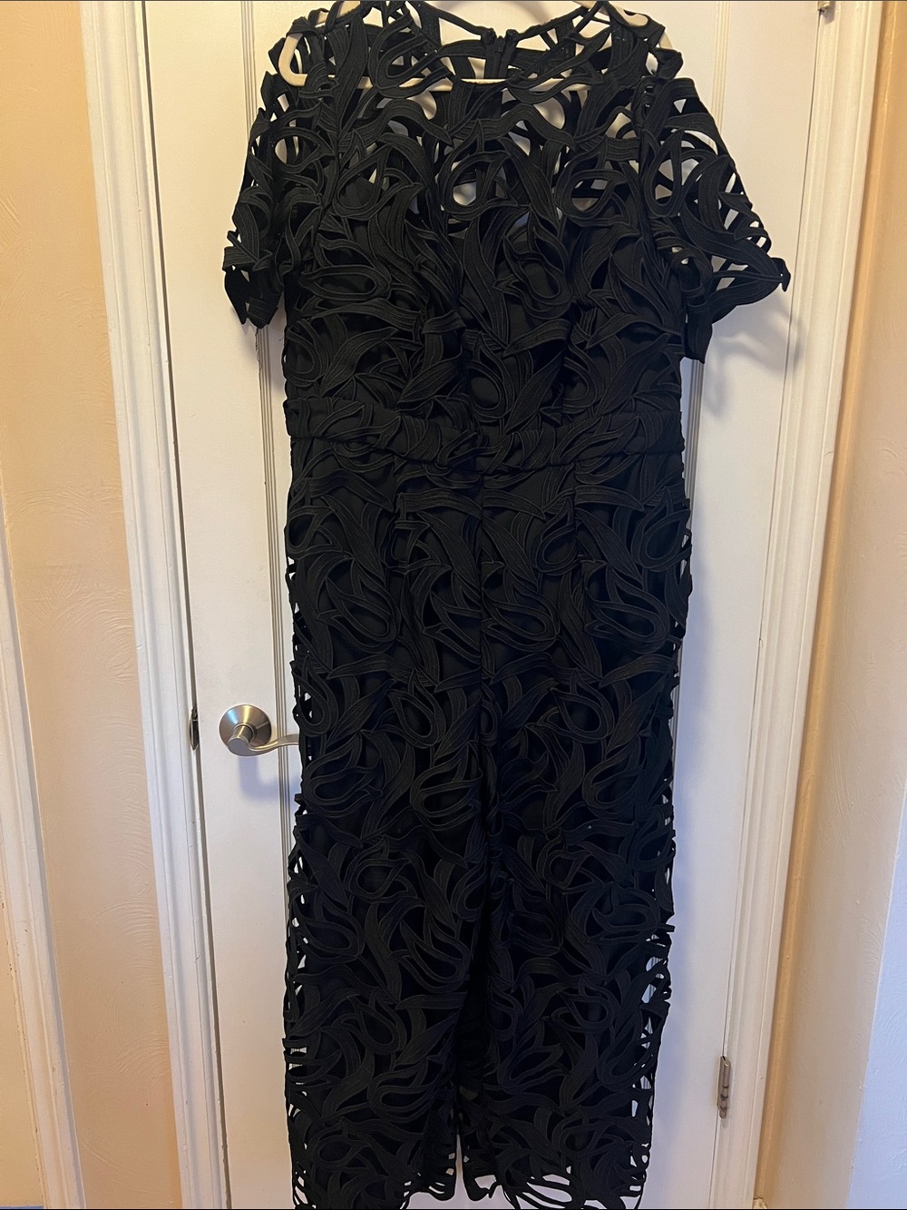 Black Laser-Cut Pantsuit - Women